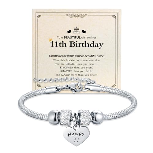 Yonhon Happy 11th Birthday Bracelet, 11th/11yr Year Old Birthday Bracelets for Daughter Granddaughter Niece