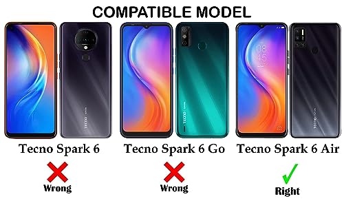 Image of Jkobi Back Cover Case for Tecno Spark 6 Air (Shockproof with Polycarbonate Clear Panel | Professional Black)