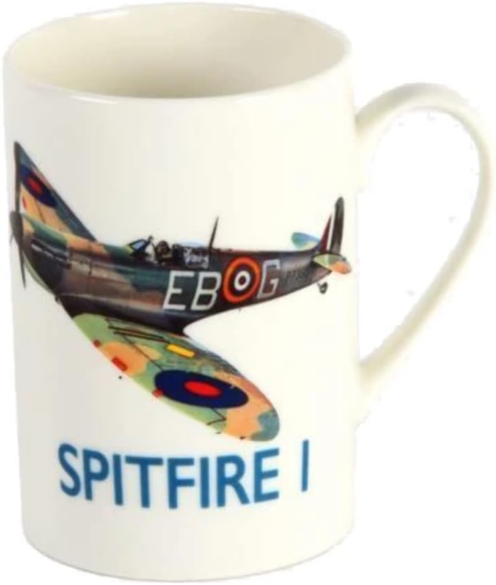 Spitfire China Mug in Tin Keepsake Gift Box - WWII Plane Image