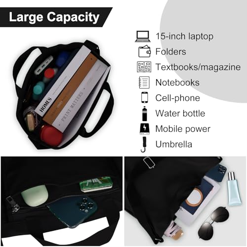 Bolsa Tote de Lona para Mujer con Correa Ajustable miniatura 4