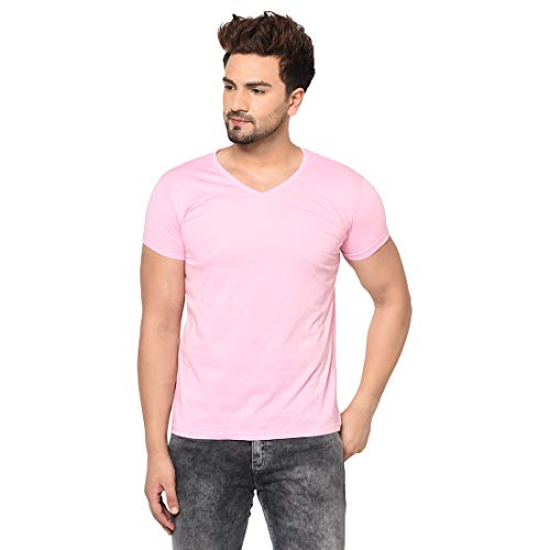 Image of Men's Cotton Blend Half Sleeve V Neck Tshirt