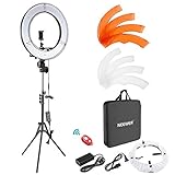 Neewer Ring Light with Stand Kit: 18-inch Outer 55W Dimmable LED Ring Light with Soft Diffuser, Filter, Stand, Soft Tube, Phone Holder and Carrying Bag for YouTube Video, Selfie Light, Makeup, etc