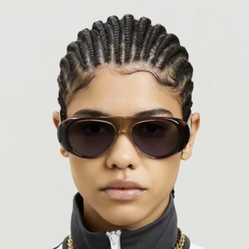 bullabulling Women's Oversized Flat Top Fashion Sunglasses Trendy Big Round Designer Retro Sun Glasses Shades3