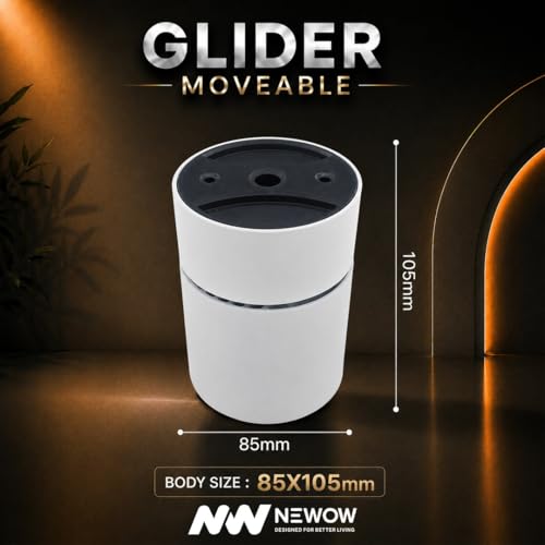 Image of NW 18W Glider SF Moveable White with Gold Aluminium 360 Degree Adjustable Cylindrical Shape LED Surface Light | COB Light | Wall Light | Spot Light | Light Color- Warm White (Pack of 4)