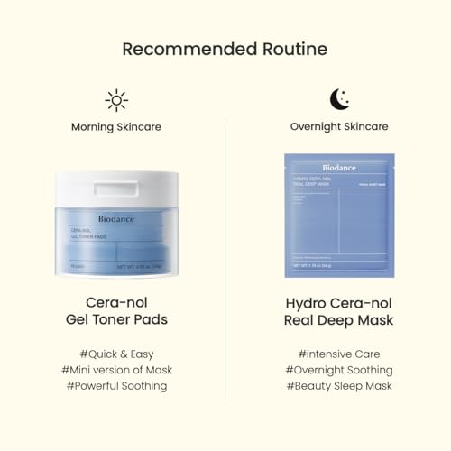 Biodance Cera-nol Gel Toner Pads – Beruhigende Feuchtigkeitspflege mit Hyaluronsäure & Ceramiden für empfindliche Haut