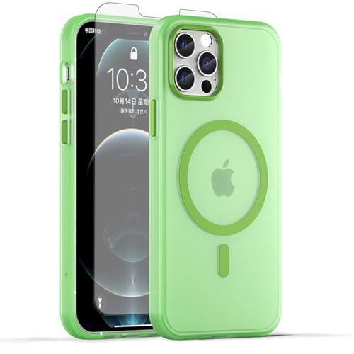Coque iPhone 12 Pro antichoc MagSafe compatible dos translucide mat avec vitre