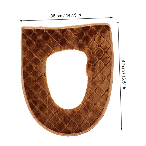 BESPORTBLE Wc-Sitz Wc-Sitze Gepolsterter Wc-Sitz Kissenschutz Mit Reißverschluss Winter-Wc-Abdeckung Warme Wc-Auflage Baumwolle Töpfchenbezug Winter-Toilettensitzkissen – Bild 4