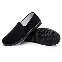 Chinesische Kung Fu Hausschuhe Leinwand Kampfsport Tai Chi Schuhe Gummisohle Unisex Alle Schwarz Größe EU 43 (265cm)