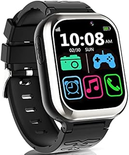 Kids Smart Watch Tracker Kids Phone Smart Watch for Kids, Waterproof Kids Smartwatches with Tracker SOS Voice Chat for 3-12 Years Old, Kids Gift, Black
