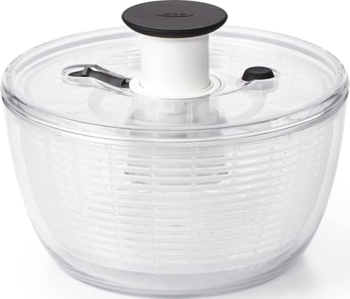 OXO Good Grips, Centrifugadora y escurridor Transparente para ensaladas y Verduras, tamaño pequeño