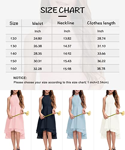 Galawaqe Chiffon Flowy Dresses Flower Girls Asymmetrical With Ruffles Sleveless Swing Party Gowns A-Line Dress #TOP6