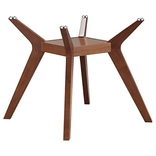 Coaster Home Furnishings - Paxton - Wood Dining Table Base - Four Angular Legs, Open Square Shelf, Boomerang Curved Design - Dining Room - Nutmeg - 122180