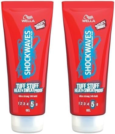 Wella Shockwaves Tuff Stuff Heat and Sweat Proof Gel, 200ml (Pack of 2)