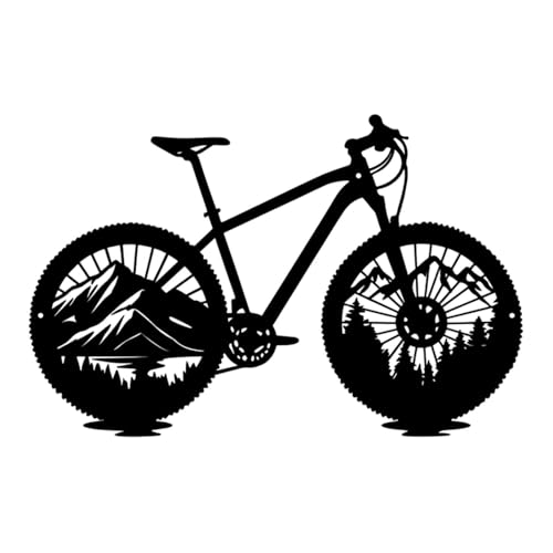 BLWOTMOR Cuadro Decorativo de Bicicleta de Metal Negro para Pared, Regalo de Inauguración de Casa, Decoración del Hogar.