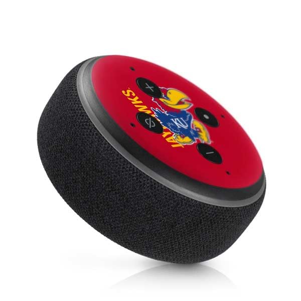 Skinit Decal Audio Skin Compatible with Amazon Echo Dot 3 - Officially Licensed University of Kansas Jayhawks KU Design