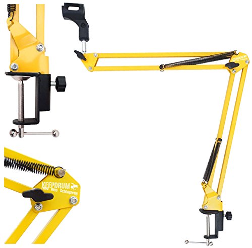 Keepdrum NB35 YW - Treppiede da tavolo per microfono con braccio orientabile