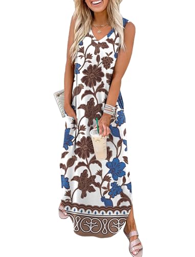 Image of Sampeel Summer Dresses Maxi Dress Vacation Beach Sundresses 2025 with Pockets