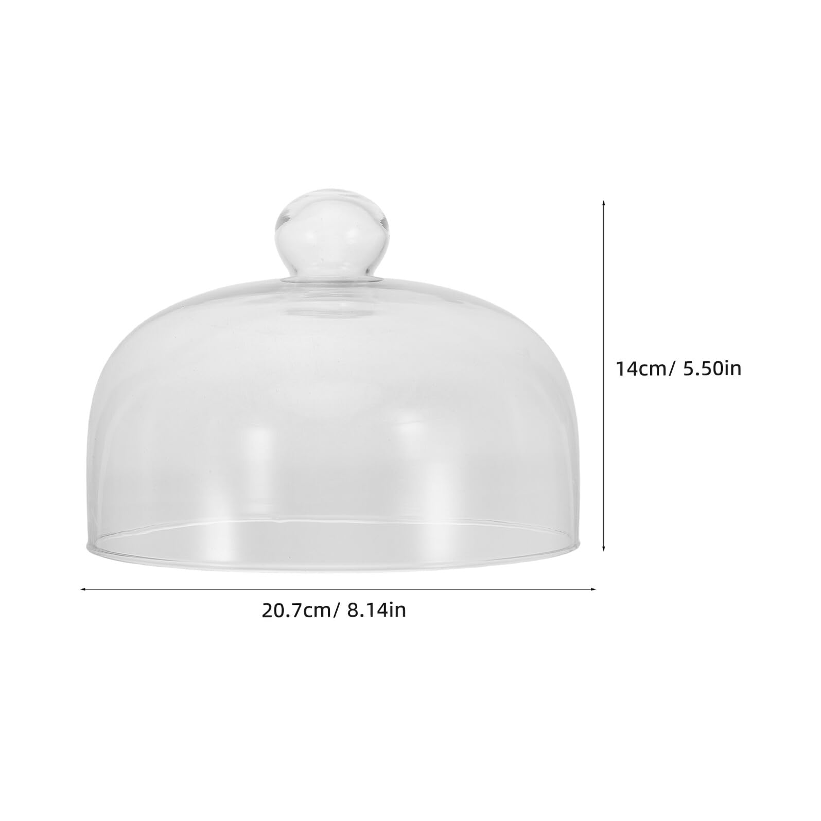 FRCOLOR Couvercle en Verre à Gâteau Transparent sans Plomb Dôme et Poignée Ronde, pour Conserver Les Aliments Lors Cuisson