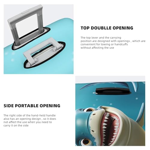 Luggage Cover Travel Suitcase Cover Elastic Suitcase Protector Cover Cartoon Shark Luggages Protector Anti-Scratch Luggages Decorative Cover for Adult (18-32 inch)4