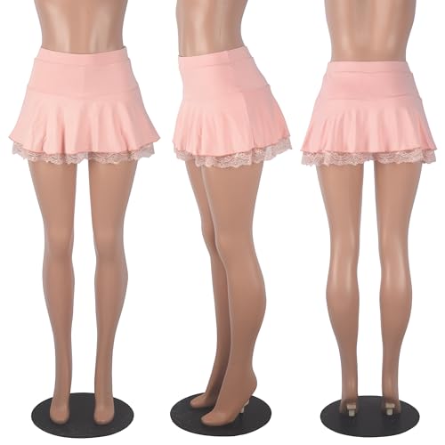Jigfar Saia feminina fofa para golfe, tênis, clube, roupa esportiva, mini verão, treino, corrida, sh
