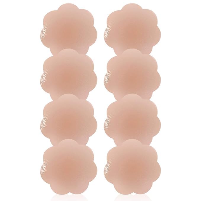 Women’s Silicone Pasties 4 Pairs | Reusable Adhesive Nipple Covers | Invisible Silicone Bra for Strapless and Backless Outfits-image-27