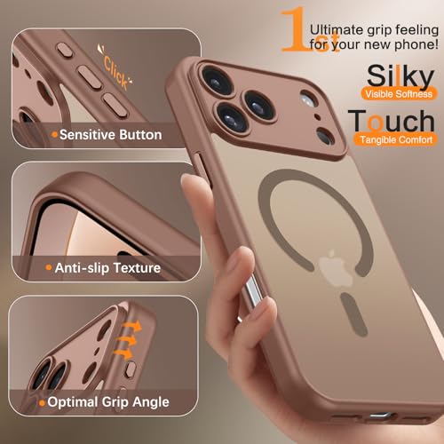 BENTOBEN for iPhone 17/18 Pro Max Case,[Upgraded Full Camera Protection] [Compatible with Magsafe] [Translucent Matte] Drop Protection Shockproof Protective Phone Cover 6.9 Inch - Desert Titanium - image 3