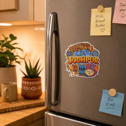 Image of Zesta Wooden Fridge Magnets Set | Refrigerator Decor Magnets for Kitchen | India Souvenir Fridge Magnet Collection | Wooden Magnet for Fridge Door Decoration (Jodhpur)