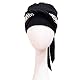 CAREBELL Onkologischer Turban, Modell Smooth, schwarzes Ikat-Design, Chemotherapie und Alopezie, Bambusgewebe, bequem und atmungsaktiv, geeignet für empfindliche Haut