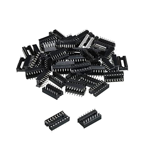 Generic DIP IC Chip Socket Adapter Flat Pin 16P 2.54mm Pitch IC Socket, 30 Pack