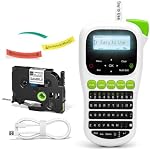 Vixic Machine de fabrication d'étiquettes avec-Tape, H1100 Label Maker Waterproof-Labels , Machine d'étiquetage avec écran rétroéclairé & Clavier pour l'étiquette de l'école de bureau à domicile, portable, symboles de polices multiples
