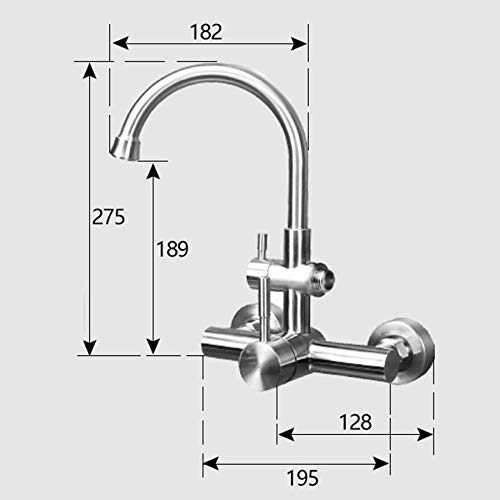 Mitigeur lavabo encastrable mural eau chaude froide pour bac buanderie - 3