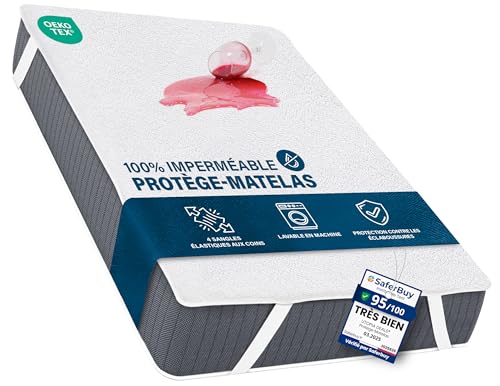 Utopia Bedding Protège Matelas 160 x 200 cm Imperméable, 4 Coins Elastiques, Certifié Oeko TEX,...