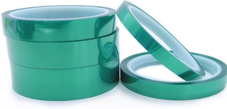 GUMMMY 2pcs PET Film Tape Heat Resistant High Temperature Masking Shielding Green-Tape for PCB Solder SMT Plating Insulation Protection (Size : 60mm)