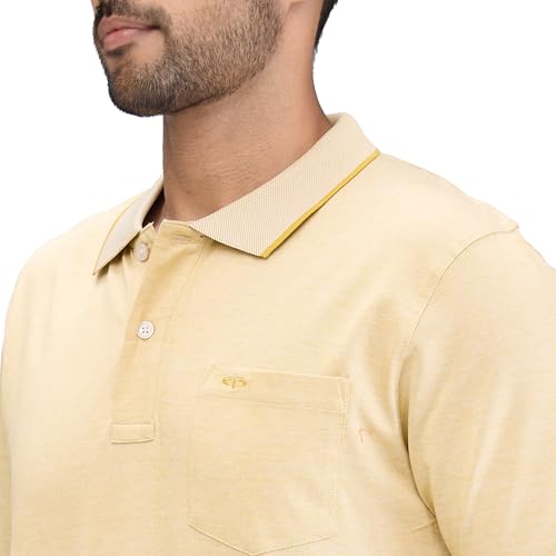 Image of Colorplus Men's Comfort Fit Solid Pattern Pure Cotton Plain Collar Half Sleeve Casual T-Shirt