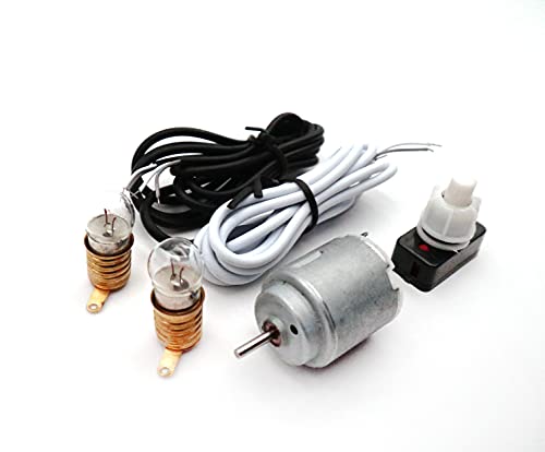 Meishida Kit de Circuito Eléctrico Didáctico con Motor 2 Bombillas e Interruptor, Set Eléctrico Escolar (8640)
