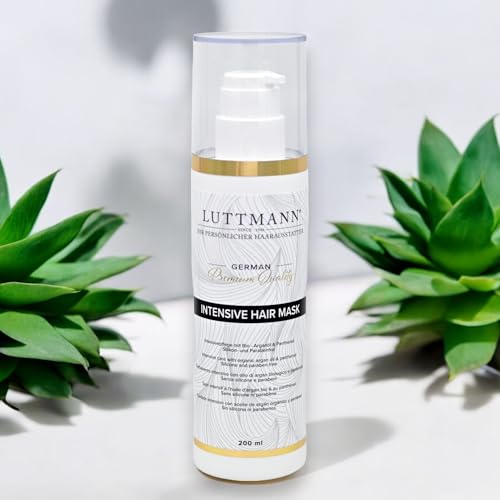 LUTTMANN® Intensive Hair Mask 200 ml, Hair Mask with Organic Argan Oil & Panthenol, Silicone and Paraben-Free - Image 2