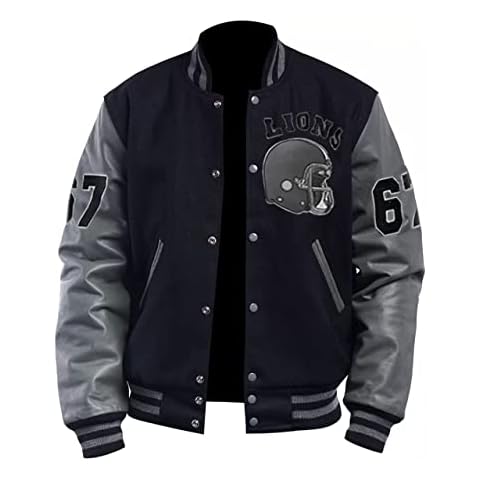 Suiting Style Men's Tom Hardy Venom 2 Varsity Wool Leather Coat, Black, 3XL Cover