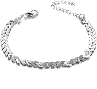 خلخال فضة اللون لخلخال القدم بسلسلة للكاحل للنساء من بيستبيكس