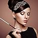 Sibba 1920s Headbands for Women Head Bands Accessories Crystal Bridal Wedding Black Headpiece 20s Rhinestone Flapper Vintage Hair Valentines Accessory for Girls Costume Prom Party Retro (Black Gold)