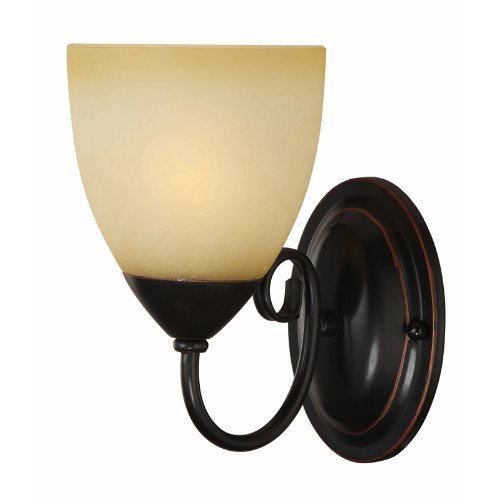 Hardware House Berkshire Series 1 Light Oil Rubbed Bronze 5 Inch by 8-1/4 Inch Bath / Wall Lighting Fixture : 16-8137