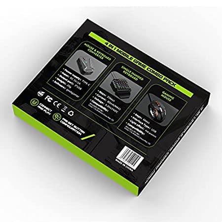 GSH One Hand Non-Mechanical Gaming Keyboard and Backlit Mouse Combo, USB Wired Rainbow Letters Glow Single Hand Mechanical Keyboard with 35 Key,... - Image 6