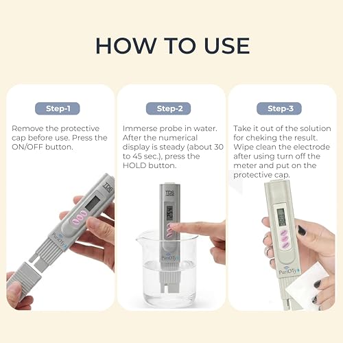 Image of Digital White TDS Meter for Water Testing | Instant TDS & Temperature Tester | Water Quality Tester for RO Water Purifier, Drinking Water, Aquarium & Hydroponics | Extra Battery Included