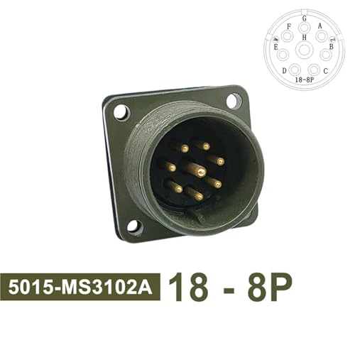 Conector militar 5015 MS3102A Socket 18-8P circular para conexiones industriales robustas 2