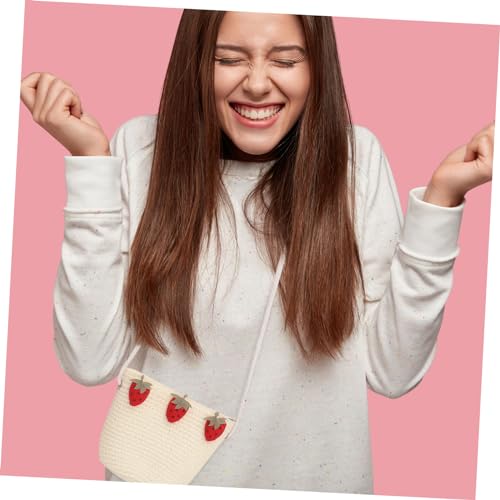 BESPORTBLE Straw Crossbody Bucket Bag for Women Woven Shoulder Beach Bag with Strawberry Design Lightweight Handbag for Travel Daily Essentials Stylish Summer Purse2