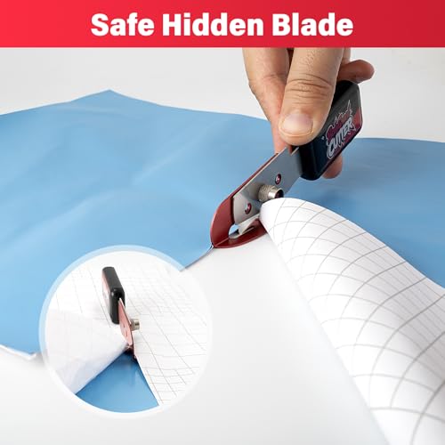 Image of Gomake Vinyl Backing Cutter Bodyguard Vinyl Wrap Cutting Knife, Hidden Blade Wrapping Paper Roll Cutter Vinyl Cutter for Car Tinting and Backing Paper Cutter with 10 Titanium Coated Blades