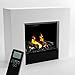 Produktbild GLOW FIRE Wasserdampf Kamin KRONOS (Standkamin) - Elektrokamin mit Heizung und Kaminfeuer - Kaminkonsole aus Holz mit patentiertem Opti-myst-LED Kamineinsatz, 110x100x30 cm - Weiß