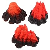 ROMISBABA 3 Piezas Decoración para Acuario 3 Piezas Volcán Artificial de Resina Realista, Estatua Miniatura de Paisaje para Pecera, Adorno Seguro y Duradero para Hábitat de Peces, Decoración