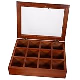 LABRIMP Teebeutel Organizer aus Holz mit Deckel Fächer Tee Box für Theke oder Schrank zur Aufbewahrung von Teebeuteln und Gewürzen Kompakte