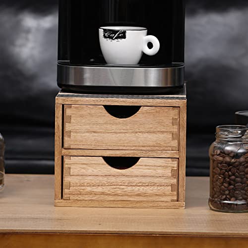 Ddyuri Drawer Holder For Coffee Brew - Kitchen Machine Stand Shelf Contertop - Serve Coffee Station And Pod Capsule Storage Organizer For Home Decor Office Storage Solution 2-Tier Cf2D2C-Light #TOP2