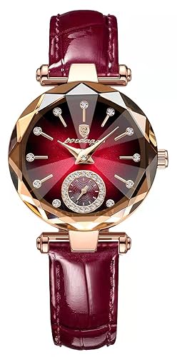 Gosasa Reloj de mujer de lujo de marca superior, esfera de diamante, reloj elegante para mujer, de cuero, cuarzo, a la moda, reloj de pulsera para mujer, impermeable, pantalla analógica, acero